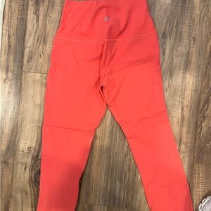 Coral High-Waisted Leggings double lined lululemon align leggings 23” long